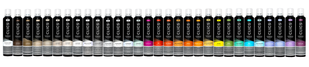 CLICS hair color canisters variety of colors