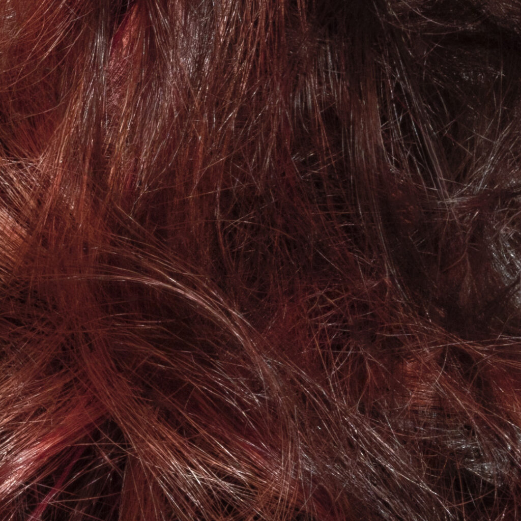 CLICS hair color red closeup
